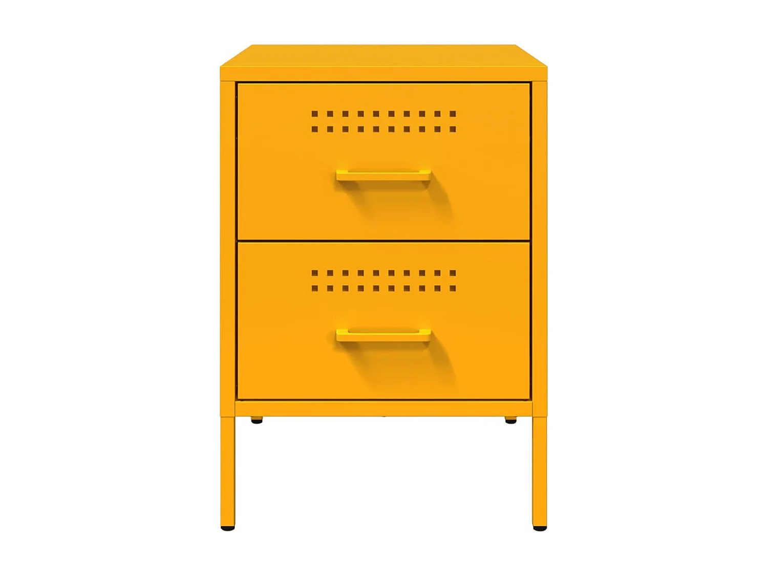 Table de chevet jaune moutarde 36x39x50,5 cm acier