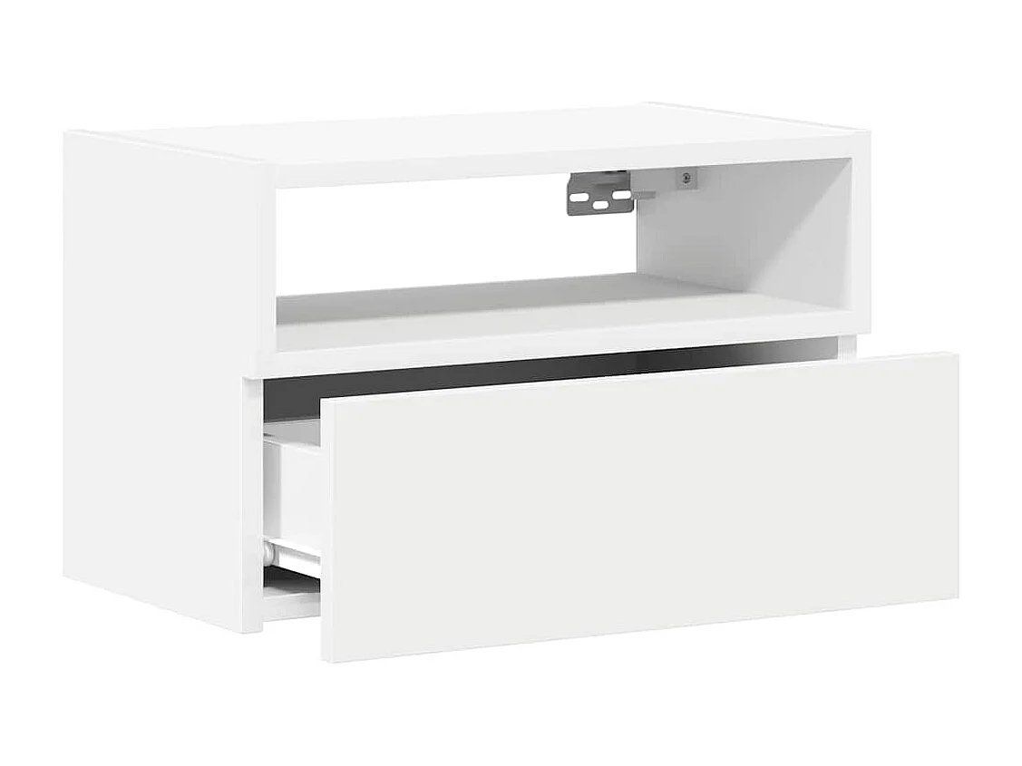 Tables de chevet murales 2 pièces blanc 45x26x28,5 cm