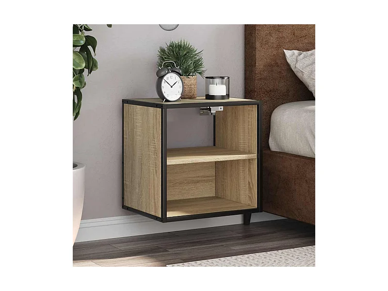 Table de chevet murale chêne sonoma 40x31x39,5 cm