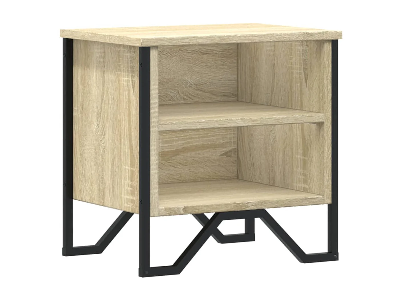 Mesita de noche madera contrachapada color roble 40x30x40 cm