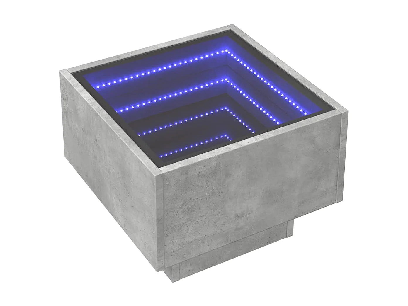 Table de chevet avec LED infini gris béton 40x40x30 cm