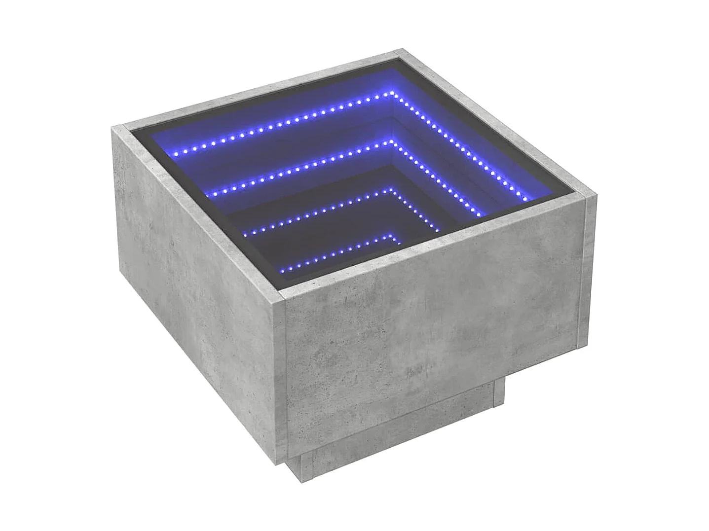 Table de chevet avec LED infini gris béton 40x40x30 cm
