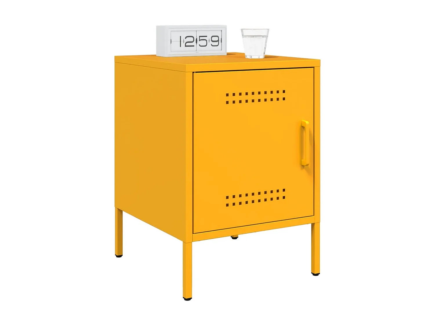 Tables de chevet 2 pièces jaune moutarde 36x39x50,5 cm acier