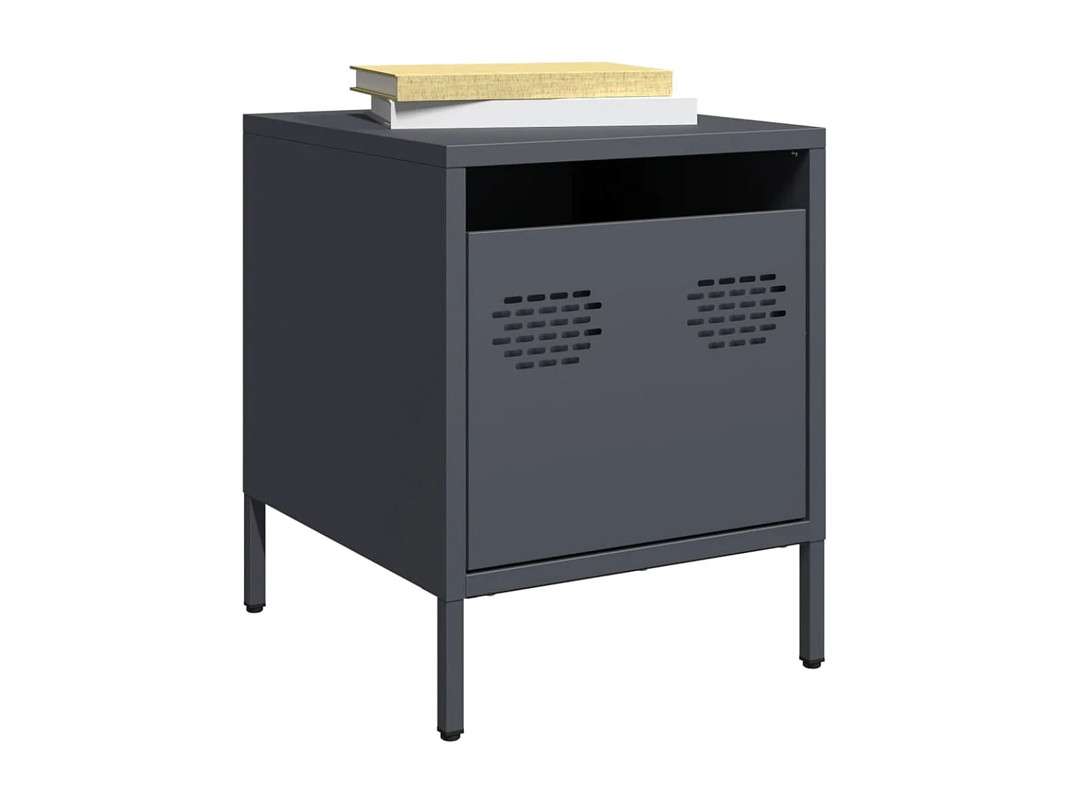 Tables de chevet 2 pièces anthracite 35x39x43,5 cm acier