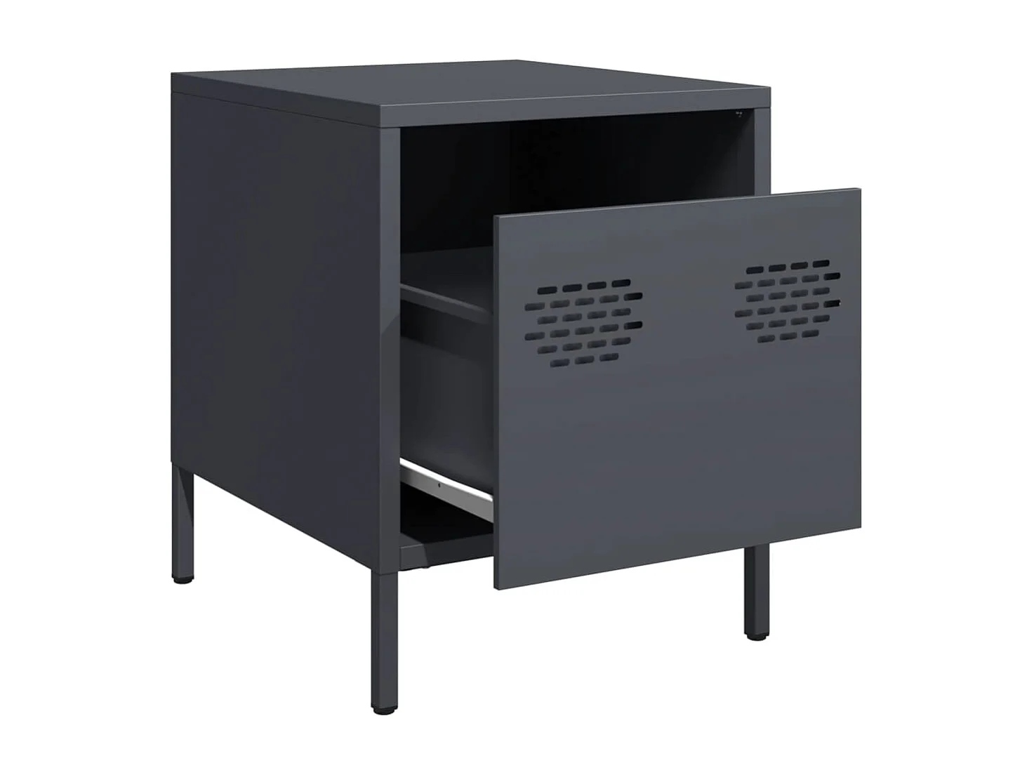 Tables de chevet 2 pièces anthracite 35x39x43,5 cm acier