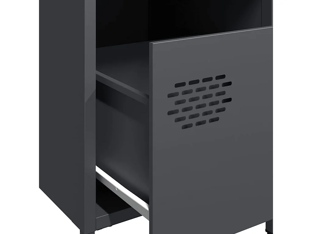 Tables de chevet 2 pièces anthracite 35x39x43,5 cm acier