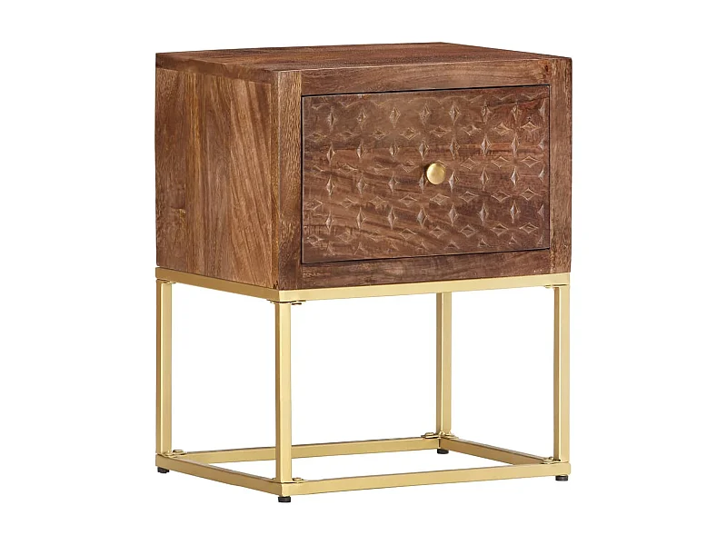 Mesita de noche de madera maciza de mango 40x30x50 cm