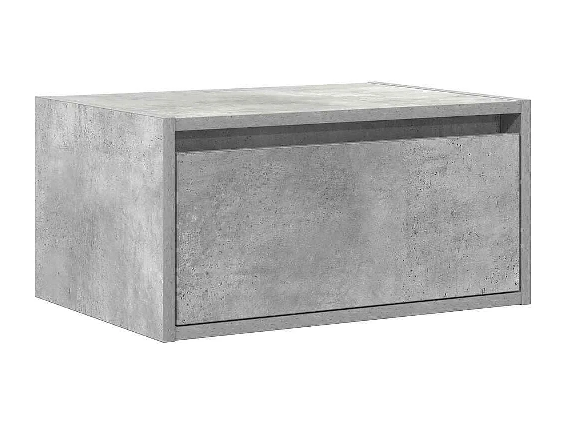 Table de chevet murale avec lumières LED gris béton
