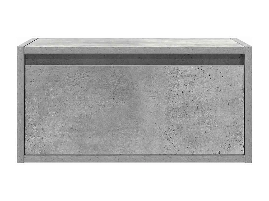 Table de chevet murale avec lumières LED gris béton