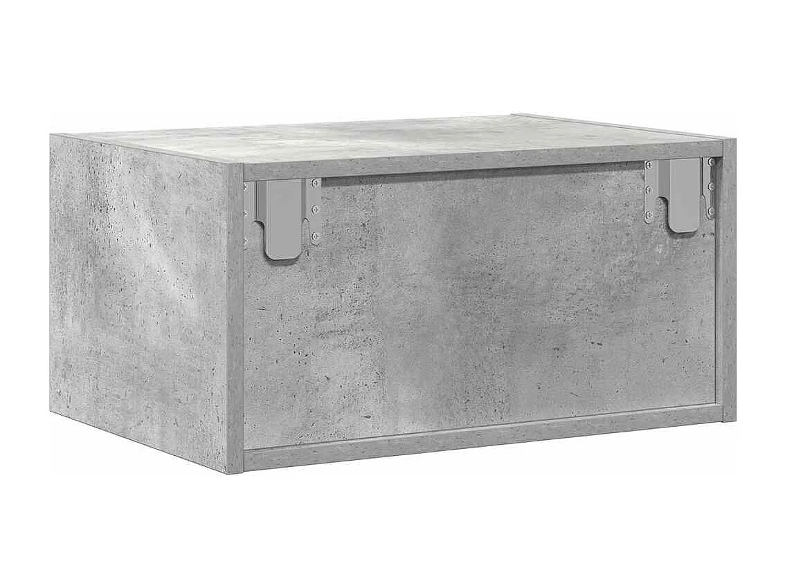 Table de chevet murale avec lumières LED gris béton