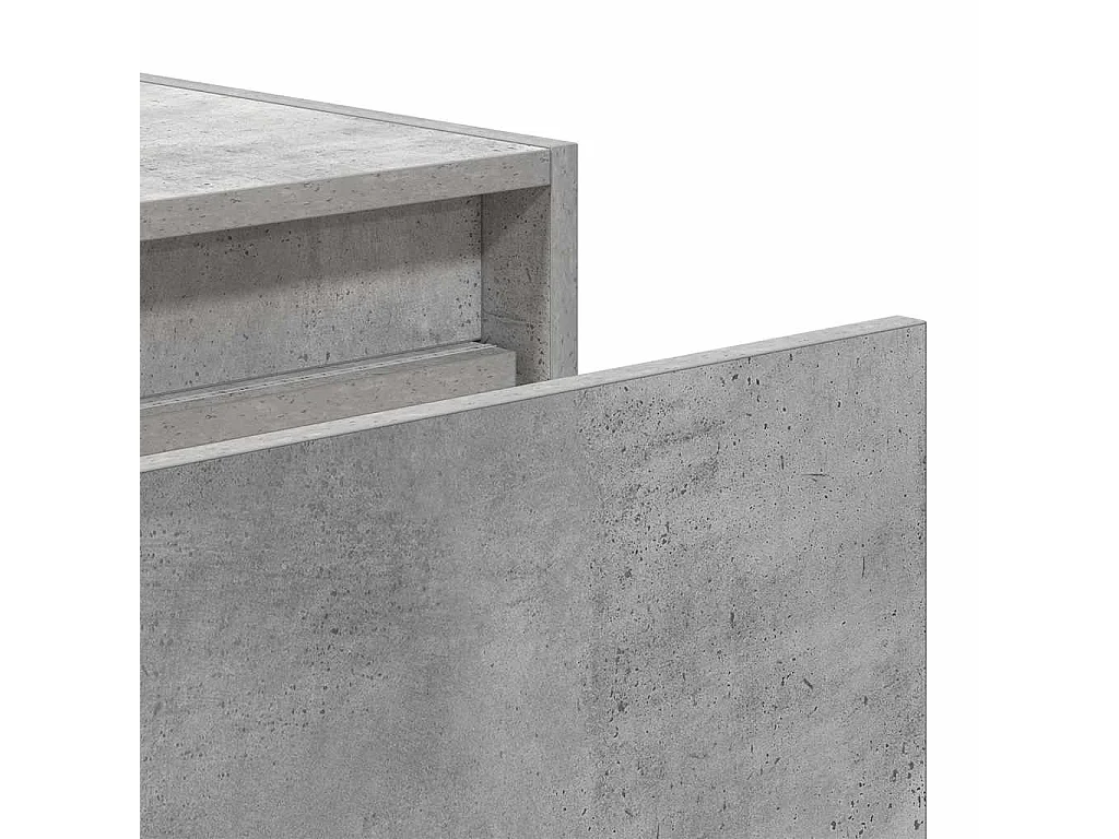 Table de chevet murale avec lumières LED gris béton