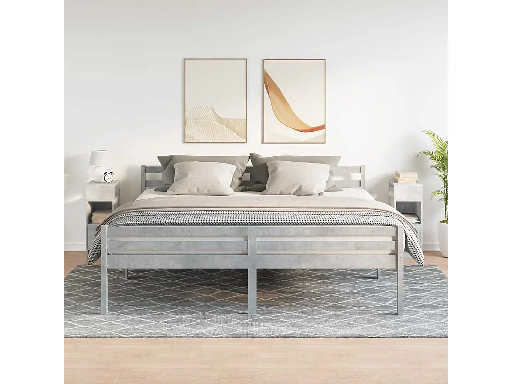 Tables de chevet 2 pièces avec tiroir gris béton 25x31x66 cm