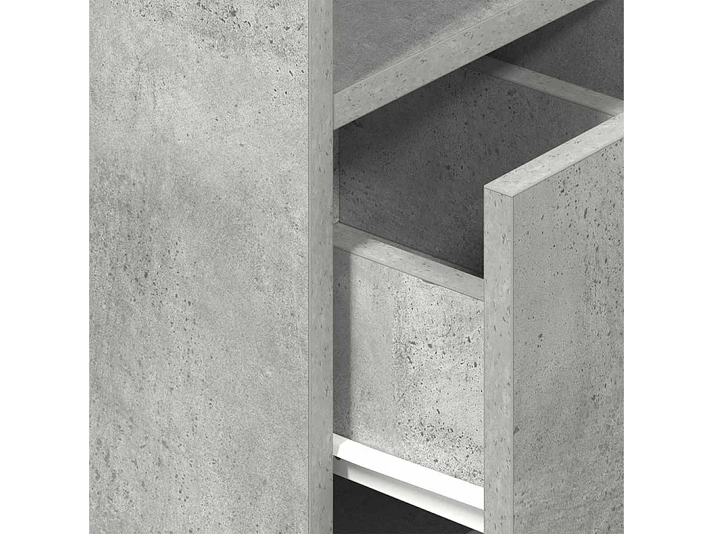 Tables de chevet 2 pièces avec tiroir gris béton 25x31x66 cm