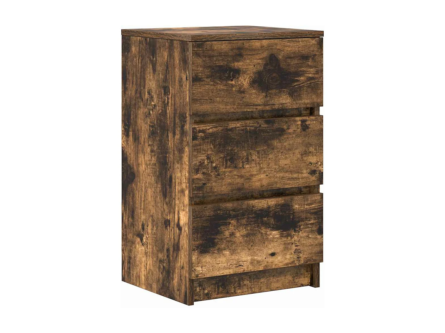 Tables de chevet avec 3 tiroirs 2 pièces chêne fumé 39x35x65 cm