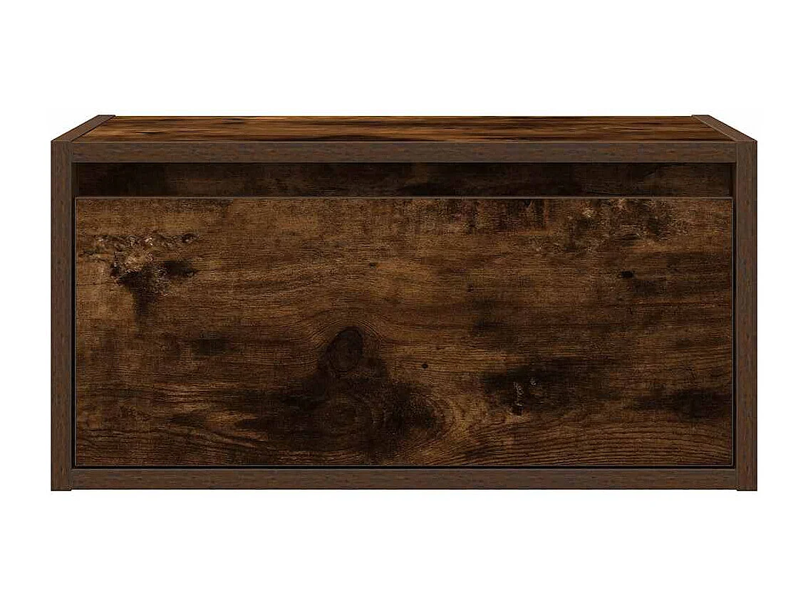 Table de chevet murale avec lumières LED chêne fumé