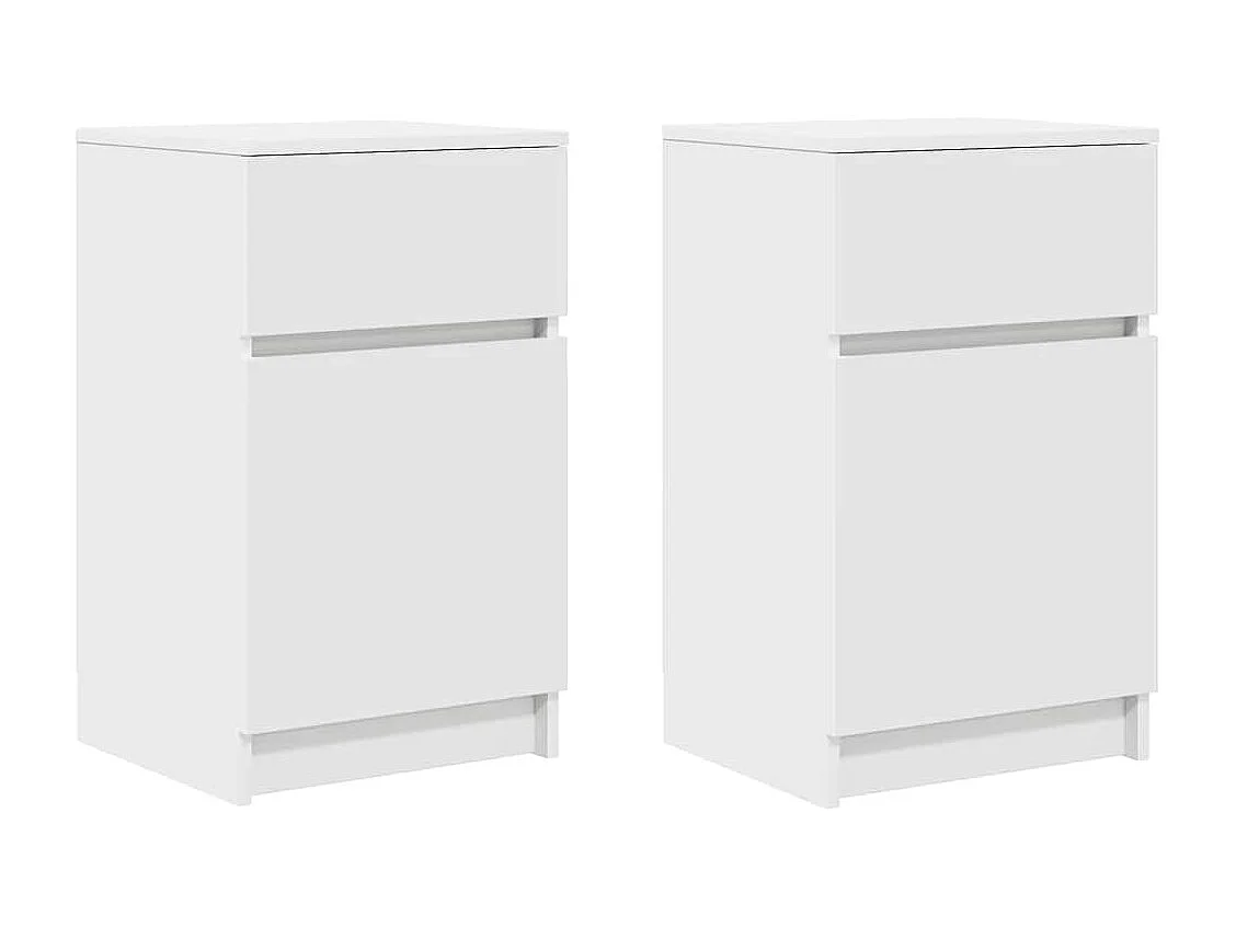 Nachtkastjes 2 st 39x35x65 cm bewerkt hout wit