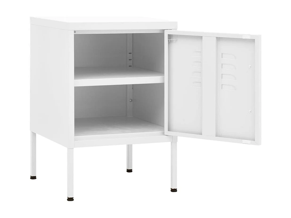 Table de chevet Blanc 35x35x51 cm Acier