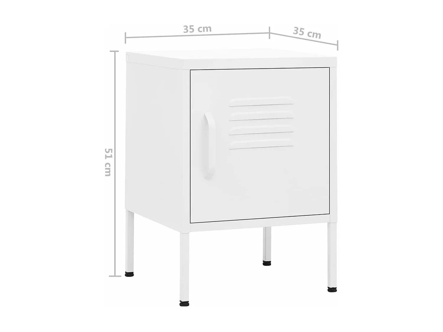 Table de chevet Blanc 35x35x51 cm Acier