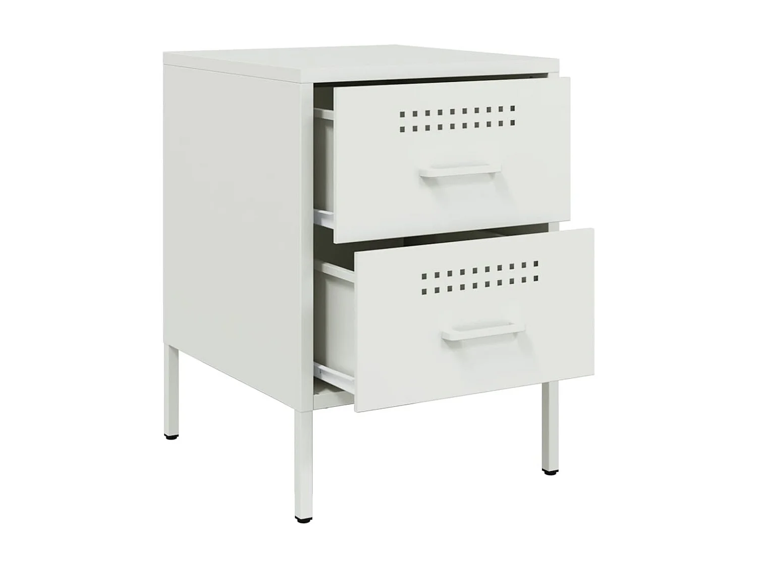 Tables de chevet 2 pièces blanc 36x39x50,5 cm acier