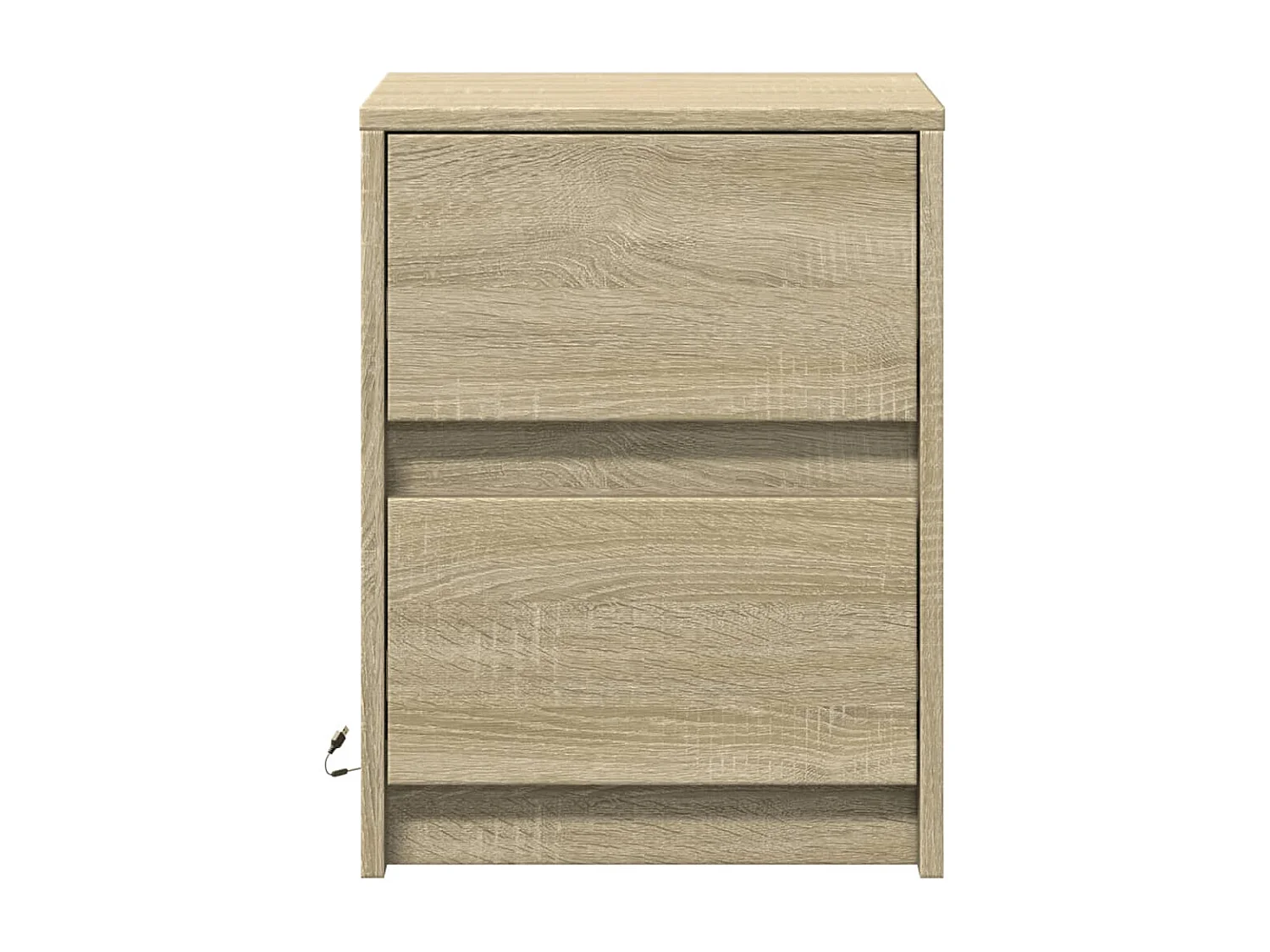 Table de chevet avec lumières LED chêne sonoma