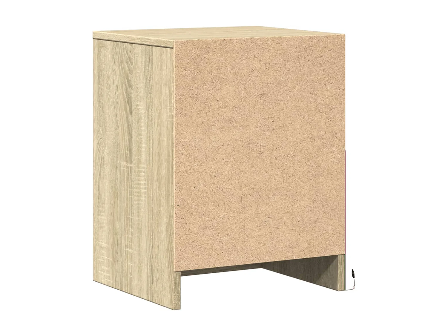 Table de chevet avec lumières LED chêne sonoma