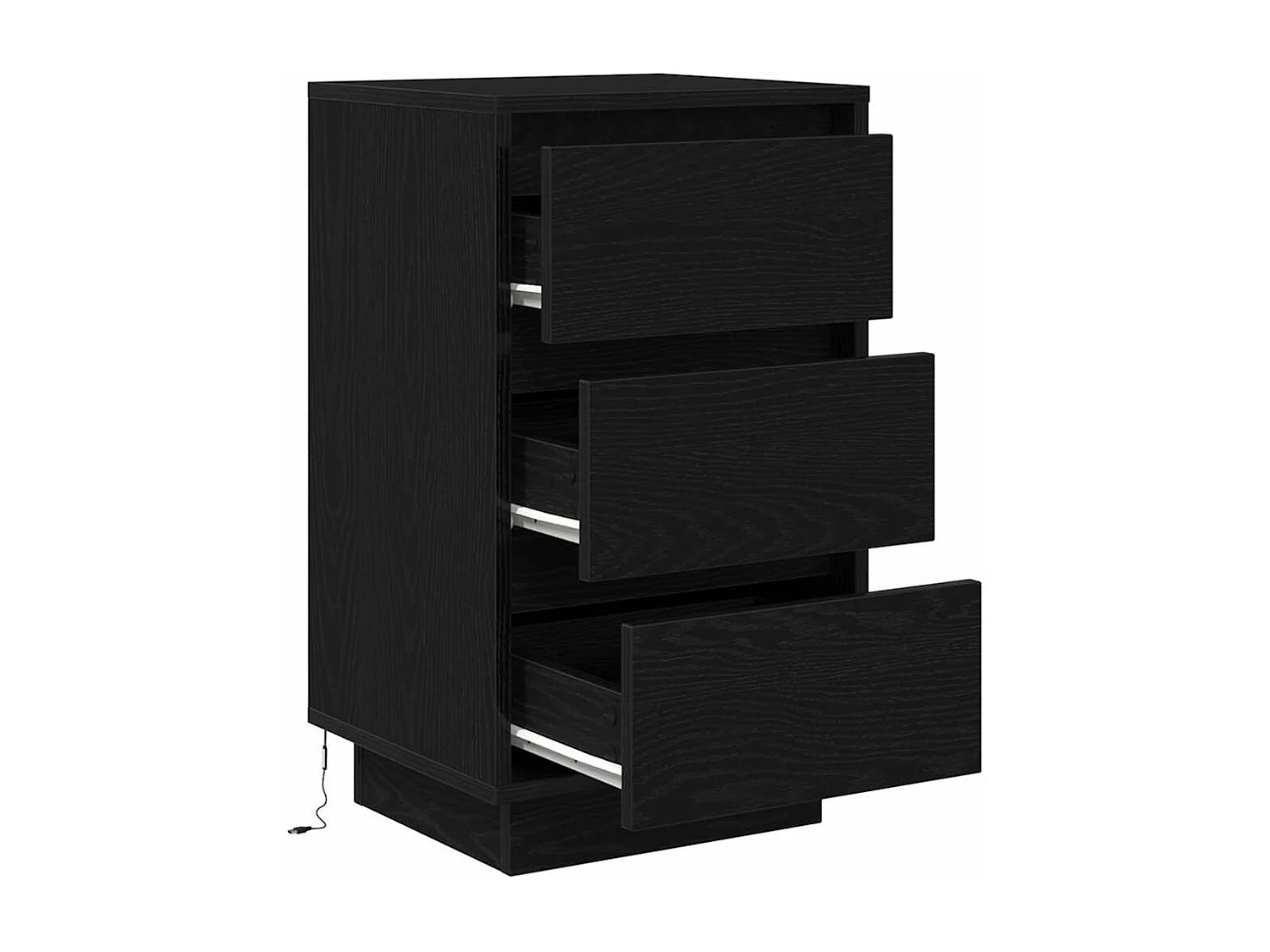 Table de chevet avec lumières LED noir 38x34x65 cm