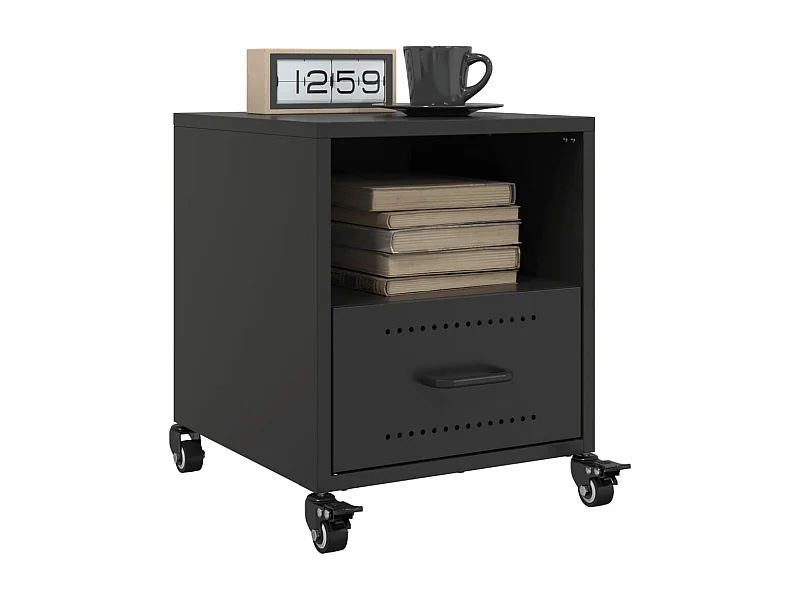 Mesas de cabeceira 2 peças 36x39x43,5 cm aço preto