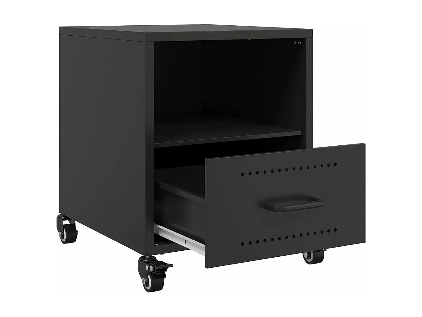 Tables de chevet 2 pièces noir 36x39x43,5 cm acier