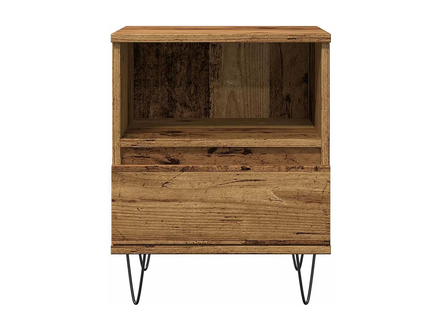 Table de chevet vieux bois 40x35x50 cm bois d’ingénierie