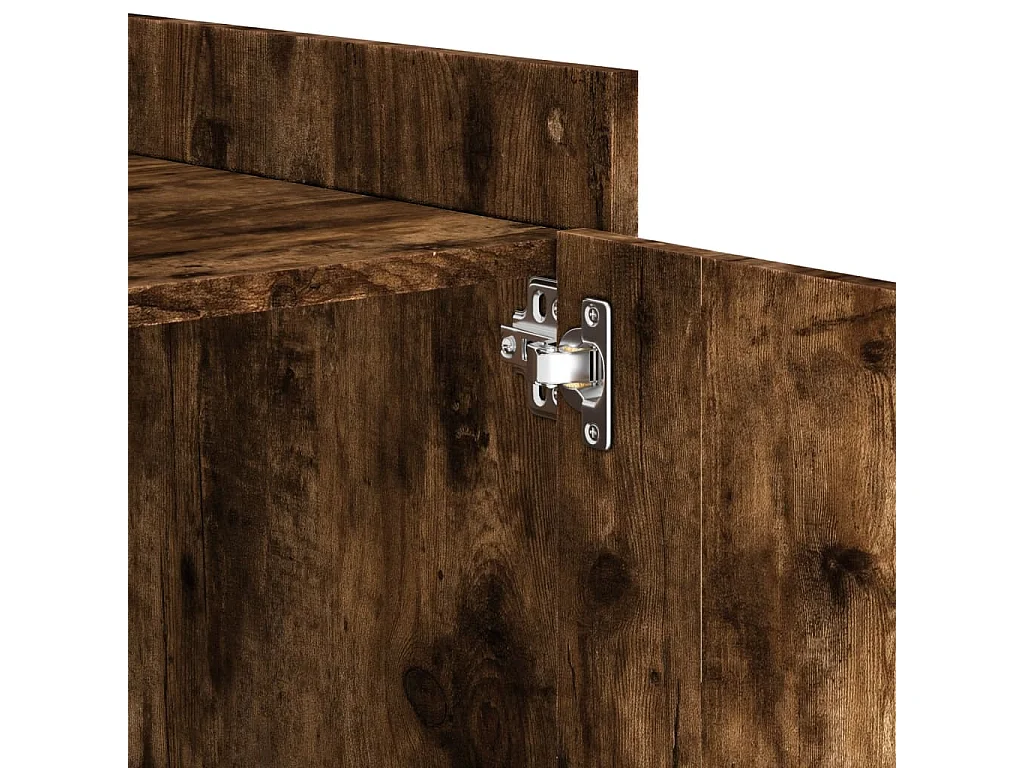 Mesita de noche madera de ingeniería roble ahumado 45x50x50 cm