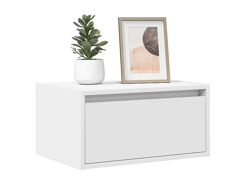 Table de chevet murale avec lumières LED blanc