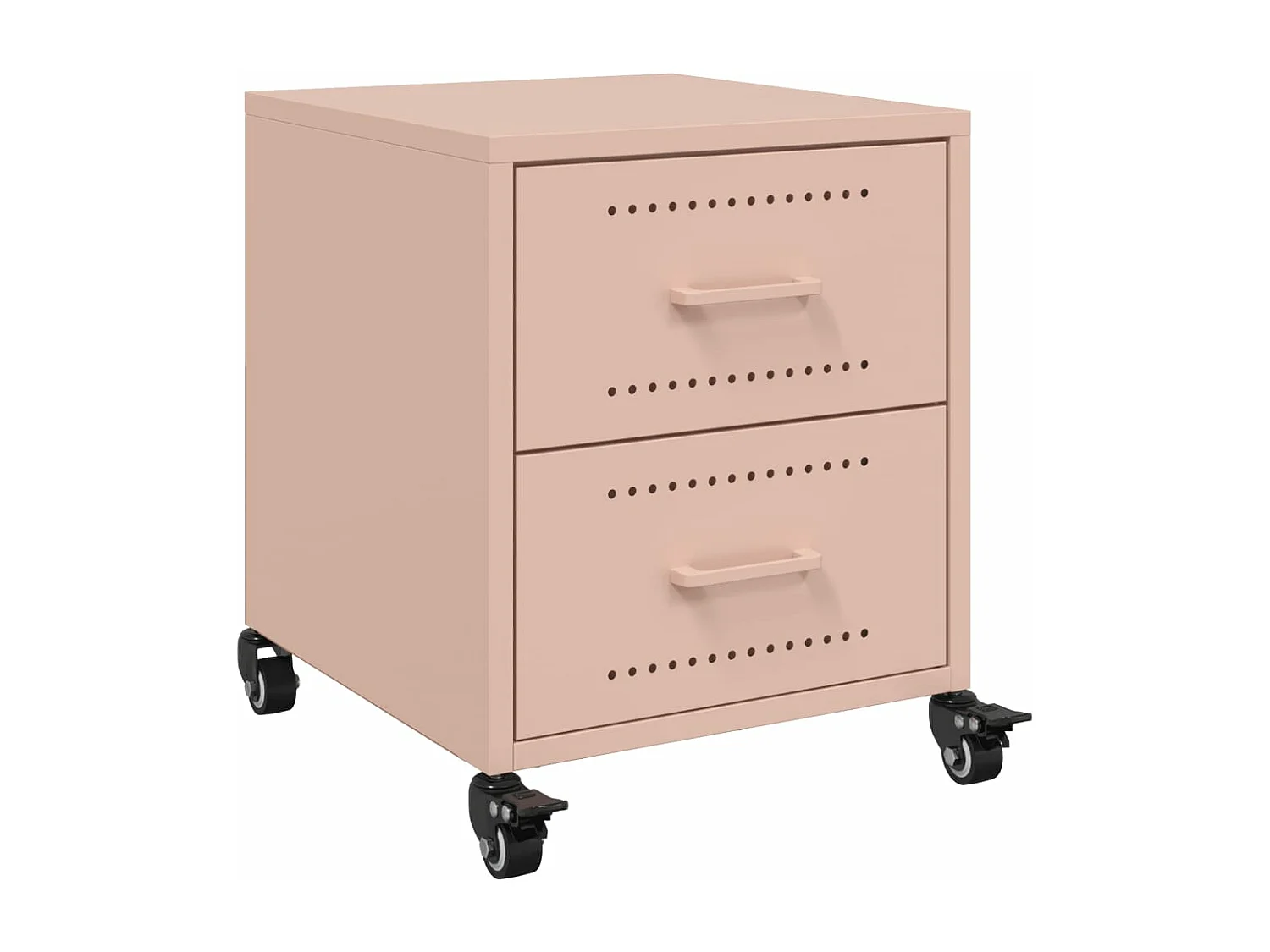 Tables de chevet 2 pièces rose 36x39x43,5 cm acier