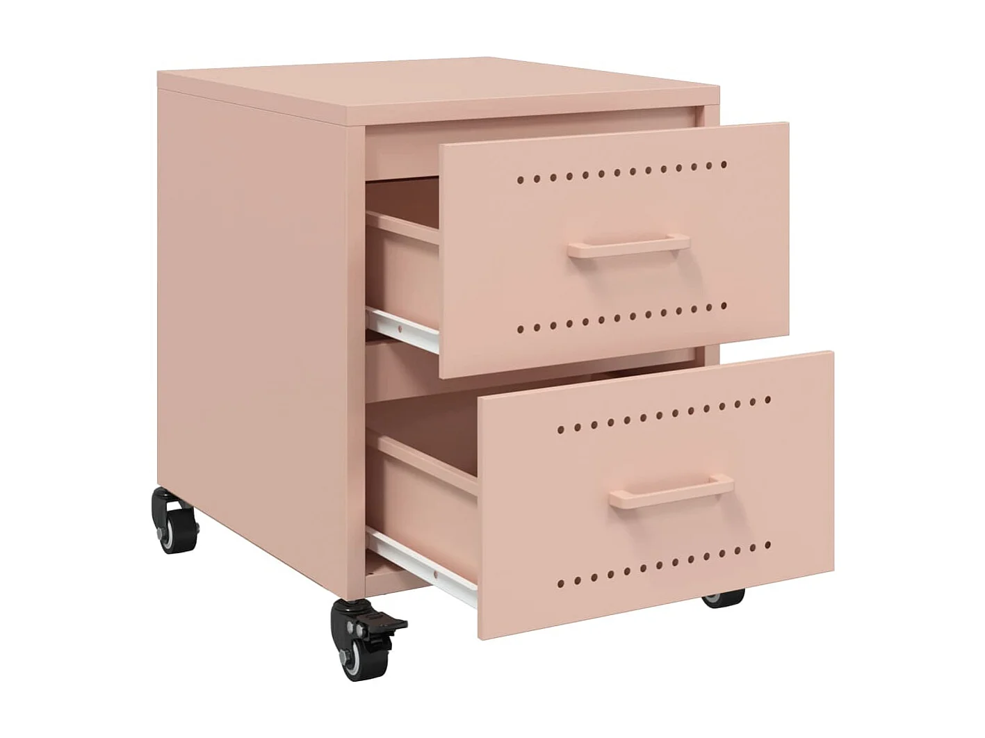 Tables de chevet 2 pièces rose 36x39x43,5 cm acier