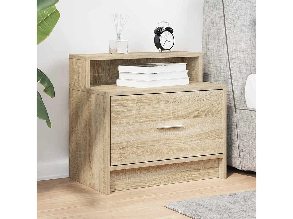 Mesa de cabeceira com gaveta 51x31x47 cm carvalho sonoma