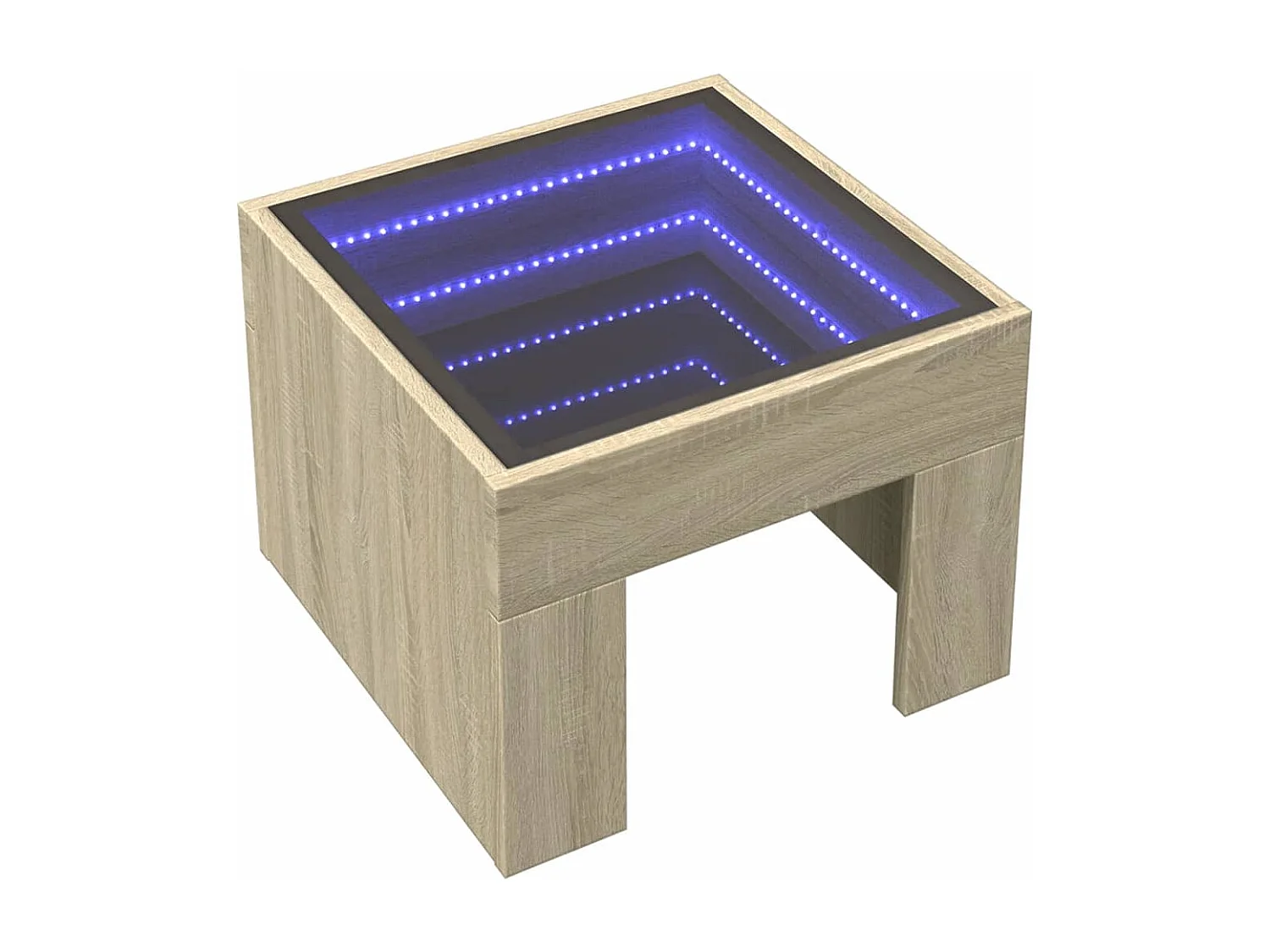 Table de chevet avec LED infini chêne sonoma 40x40x30 cm