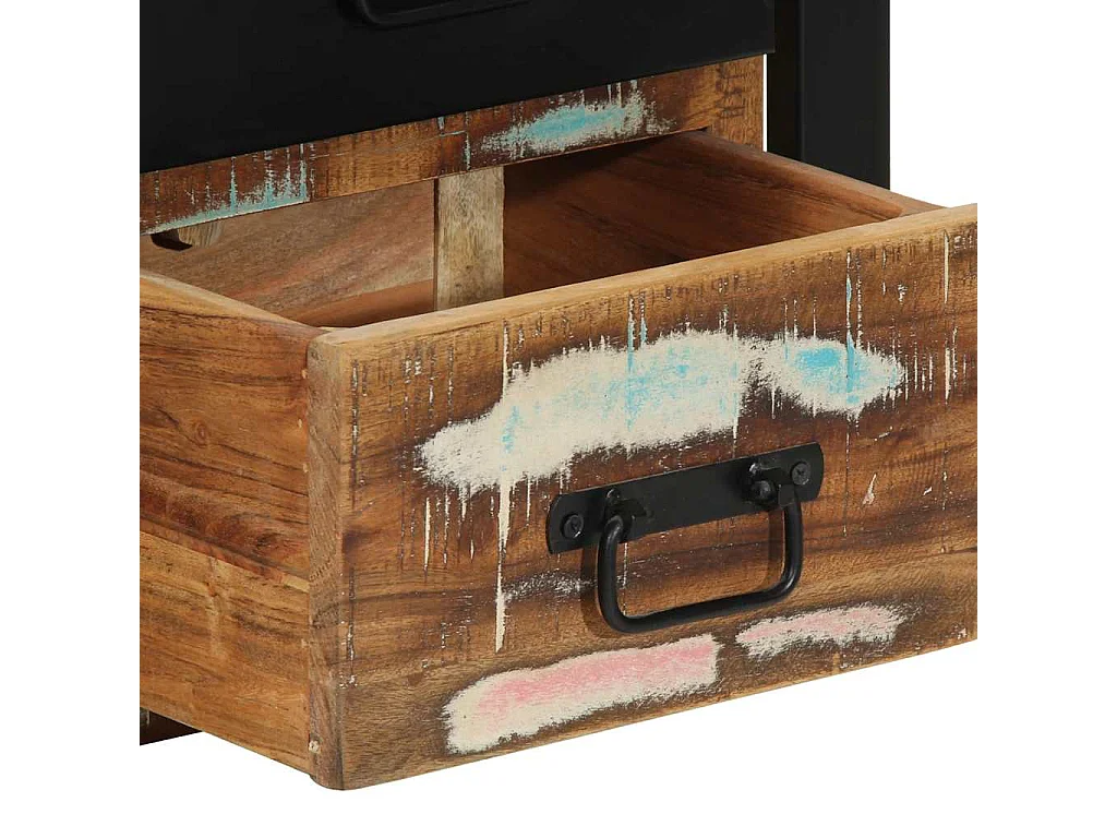 Table de chevet multicolore 40x35x40 cm bois de récupération