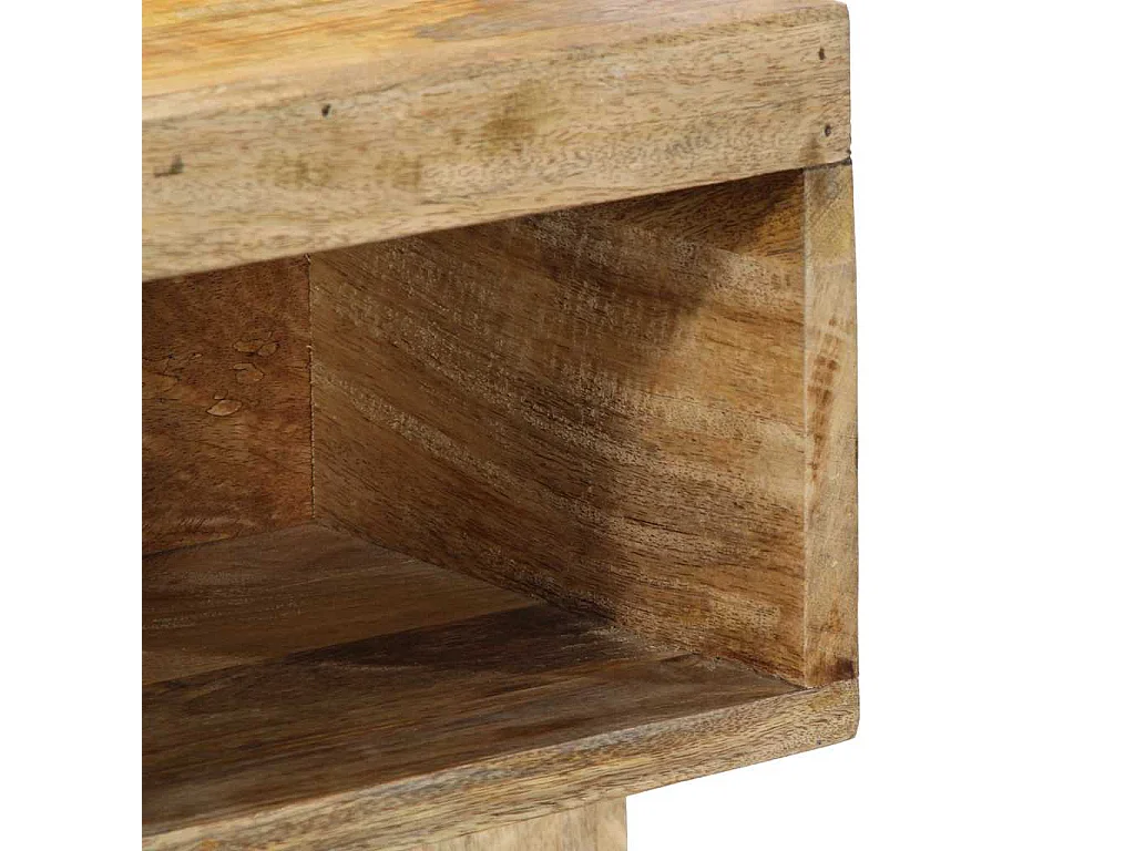 Table de chevet 50x27x50 cm bois massif de manguier brut