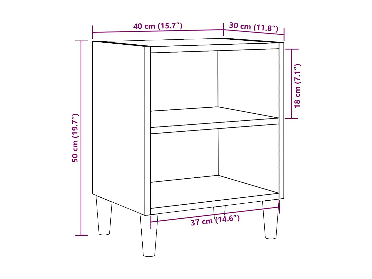 Tables de chevet 2 pièces vieux bois 40x30x50 cm bois d’ingénierie