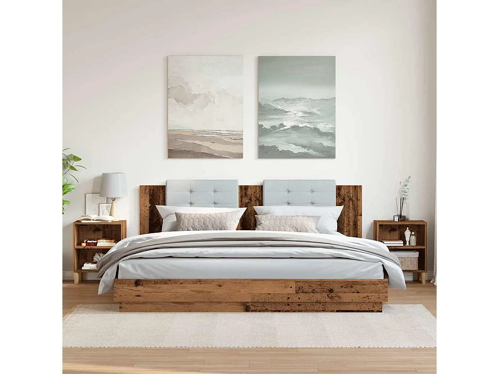 Nachtkastjes 2 st 40x30x50 cm bewerkt hout oud houtkleurig