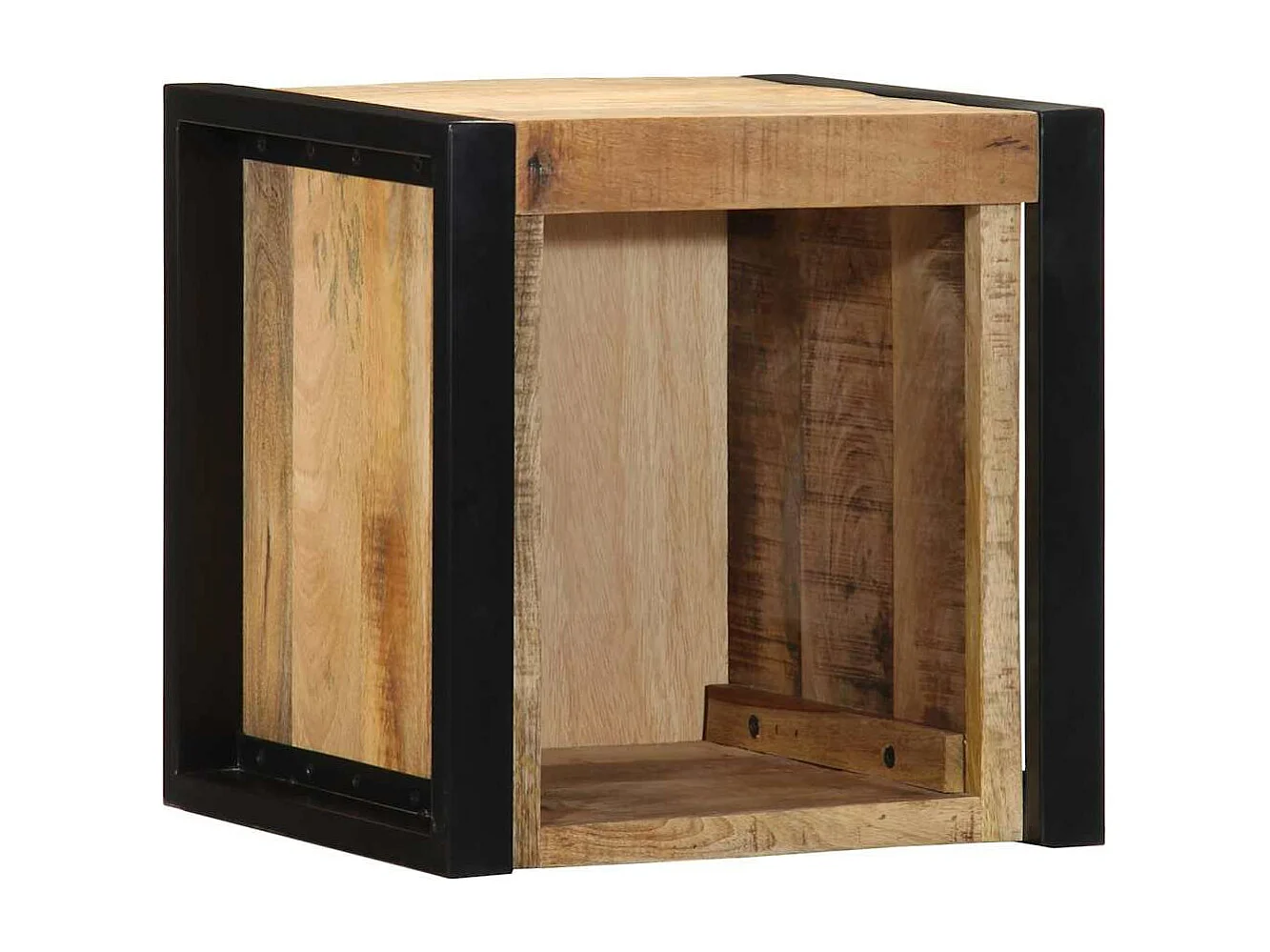 Mesitas de noche 2 piezas 40x35x40cm madera maciza rugosa mango