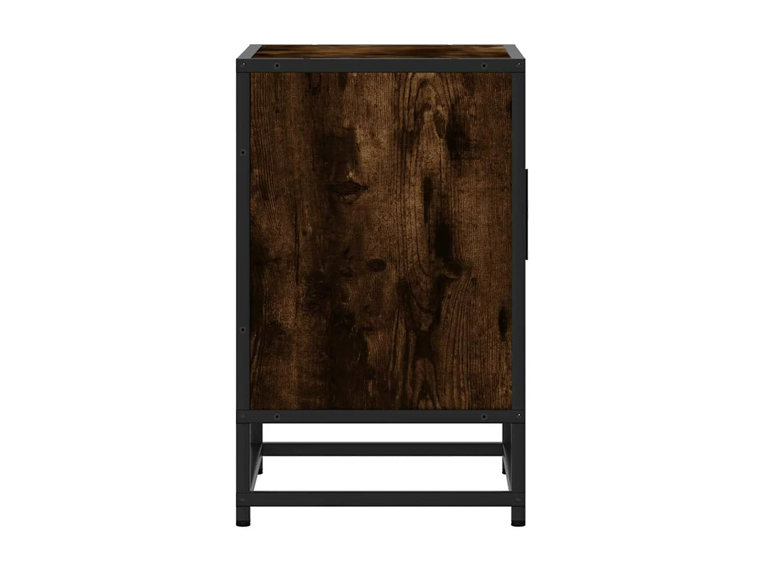 Tables de chevet 2 pièces chêne fumé bois d'ingénierie et métal