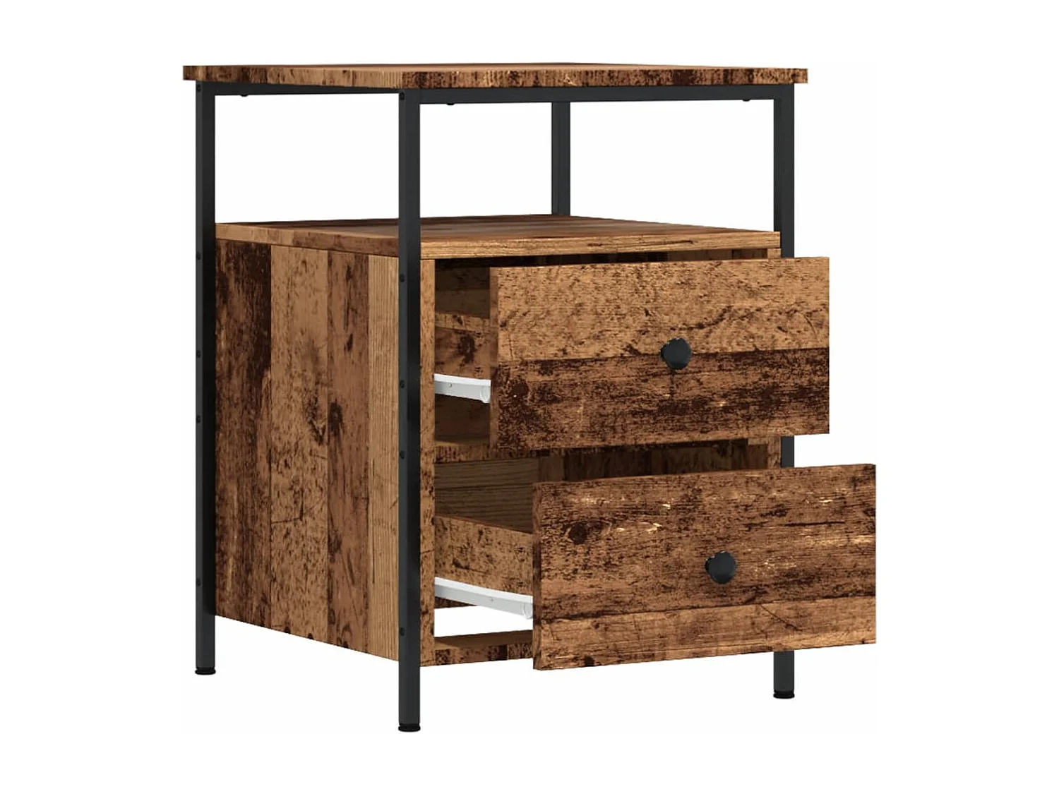 Tables de chevet 2 pièces vieux bois 44x45x60 cm bois d'ingénierie