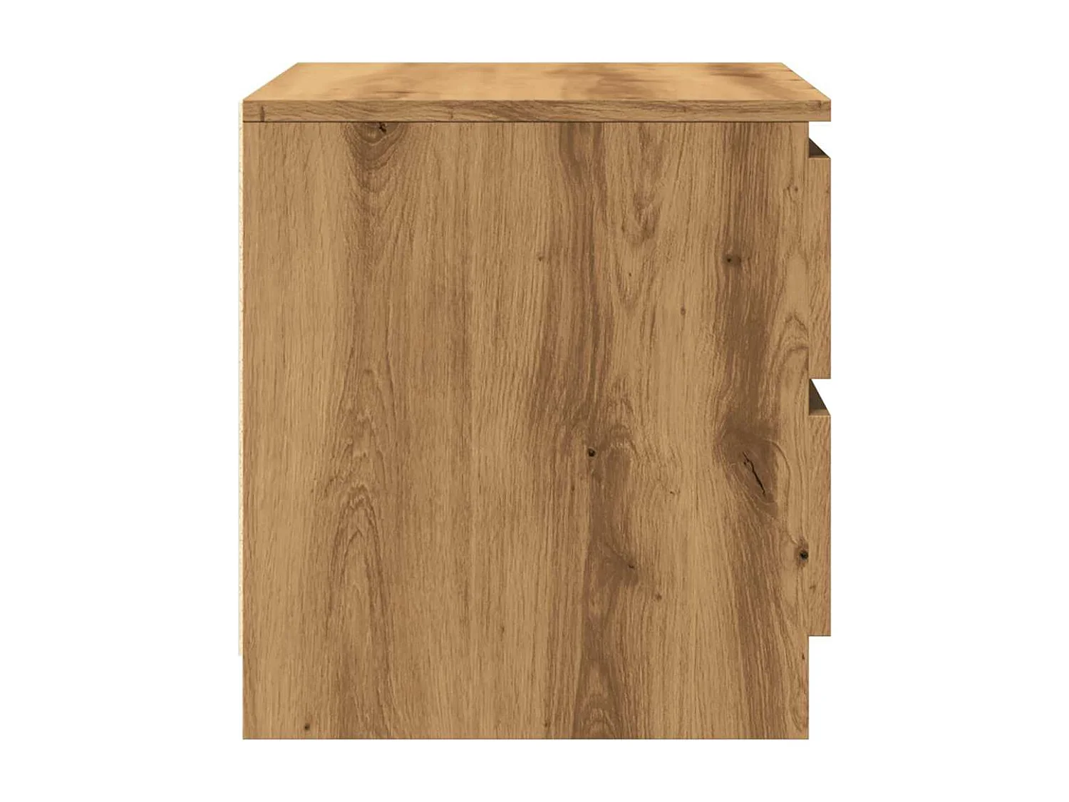 Table de chevet chêne artisanal 50x40x43.5 cm bois d’ingénierie