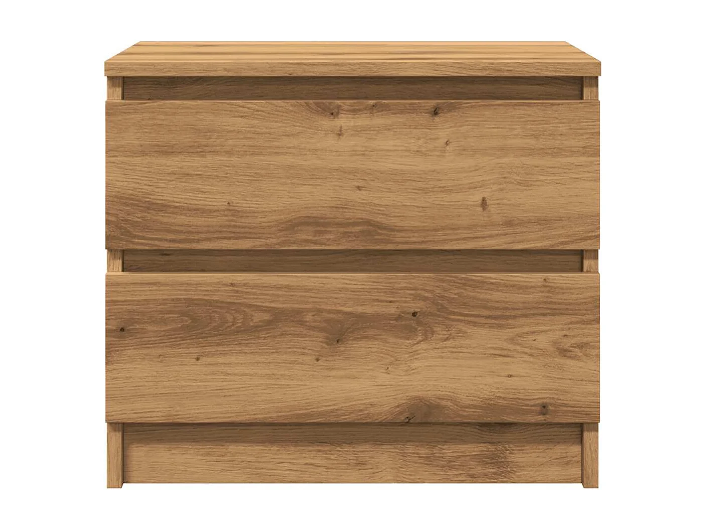 Table de chevet chêne artisanal 50x40x43.5 cm bois d’ingénierie