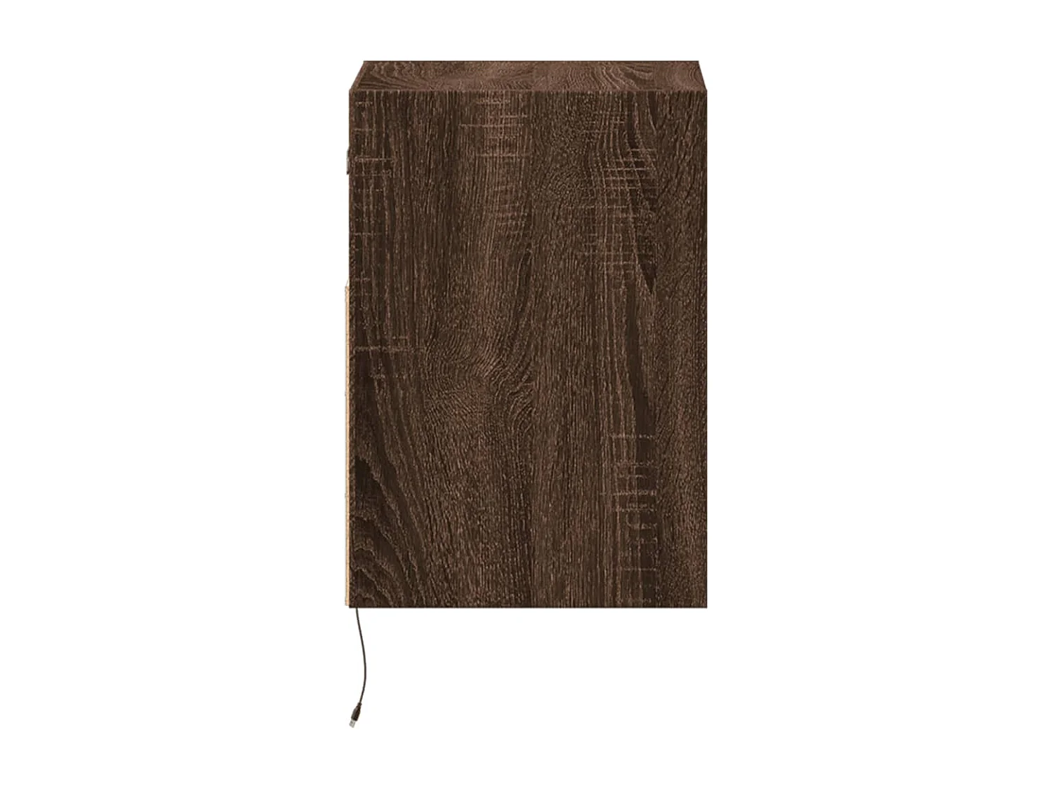 Table de chevet murale avec lumières LED chêne marron