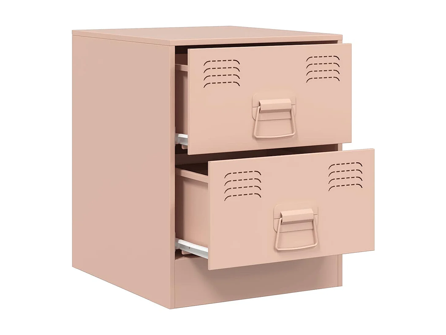 Table de chevet rose 34,5x39x44 cm acier