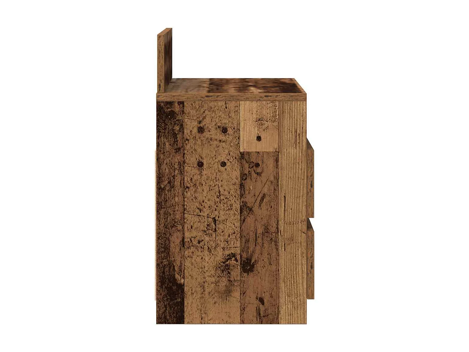 Tables de chevet 2 pièces avec 2 tiroirs vieux bois 40x33x60 cm