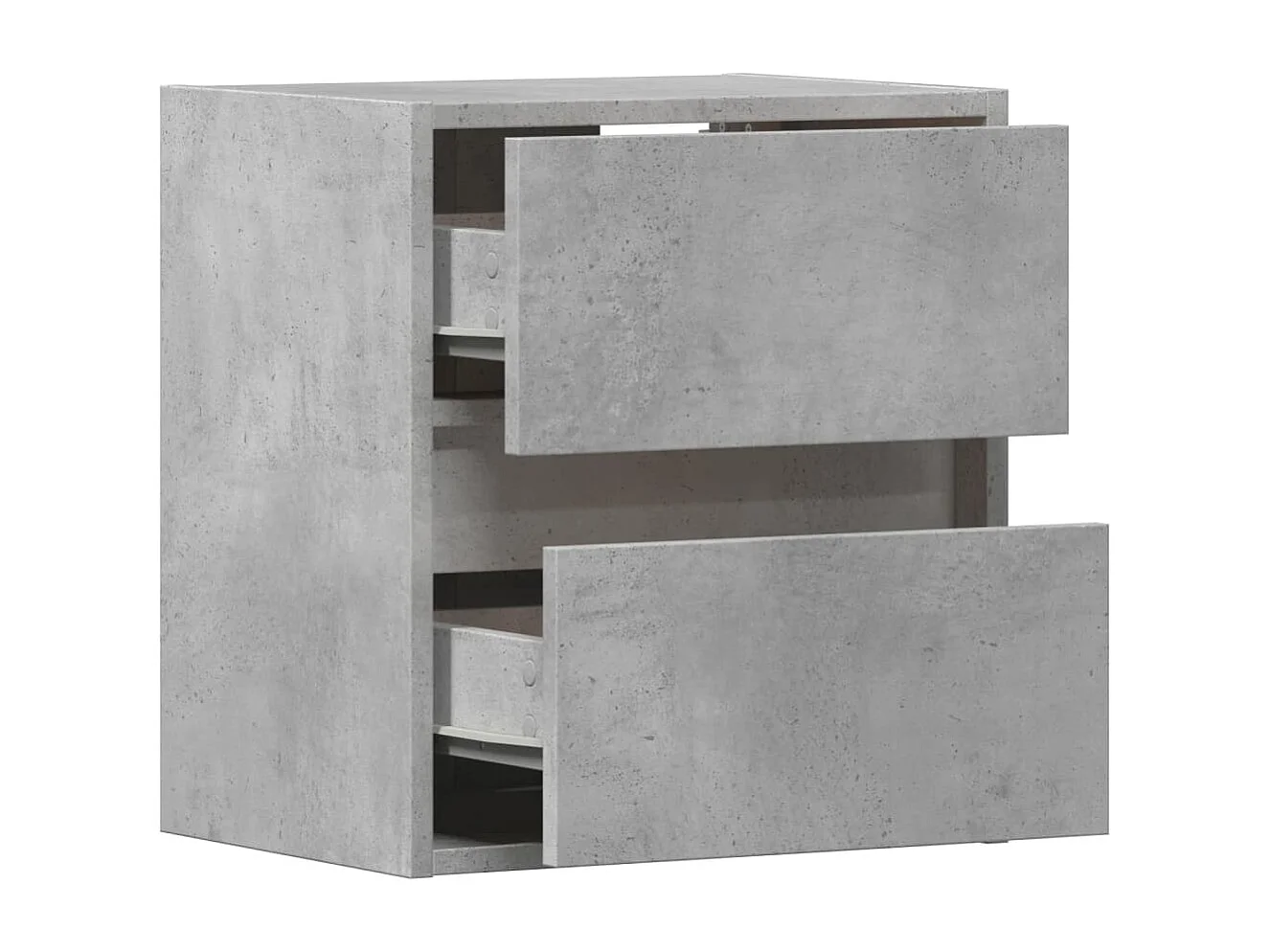 Table de chevet murale avec lumières LED gris béton