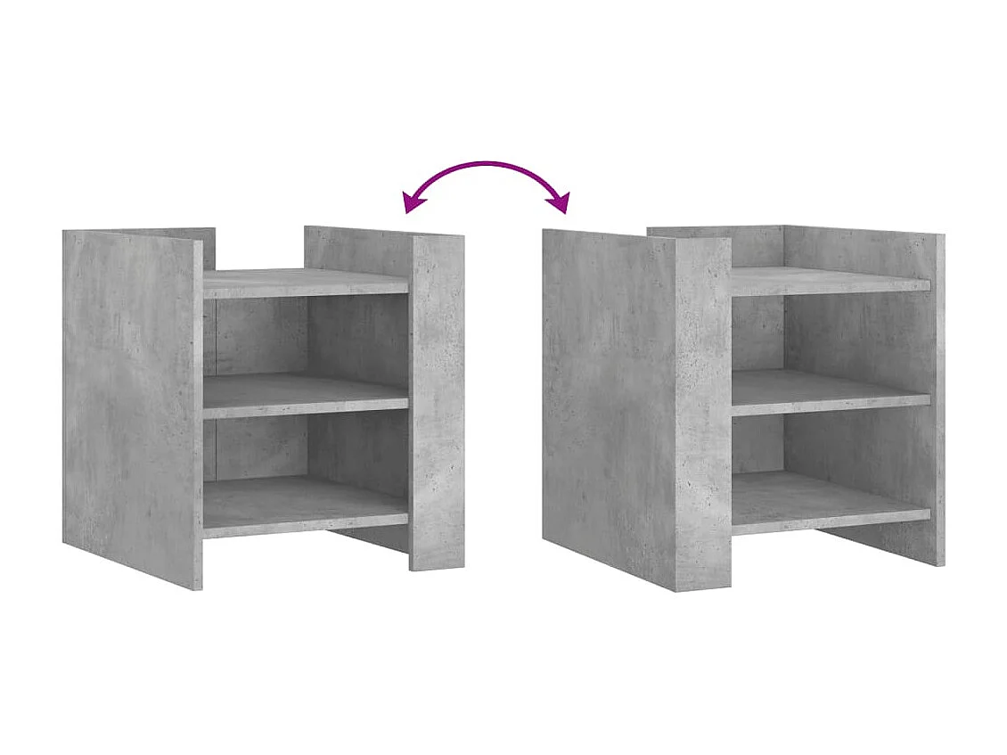 Table de chevet gris béton 45x50x50 cm bois d'ingénierie