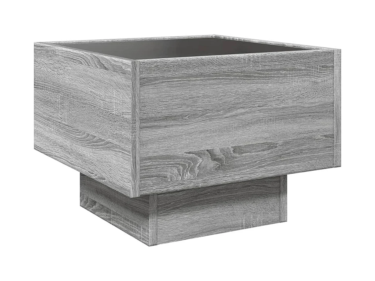 Table de chevet avec LED infini sonoma gris 40x40x30 cm